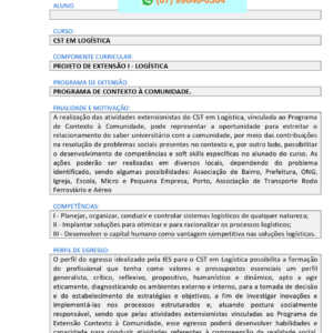 Projeto de Extensão I – Logística