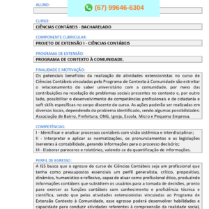 Projeto de Extensão I – Ciências Contábeis
