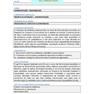 Projeto de Extensão I - Administração