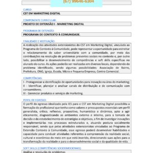 Projeto de extensão I – Marketing Digital