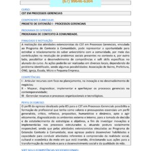 Projeto de extensão I – Processos Gerenciais