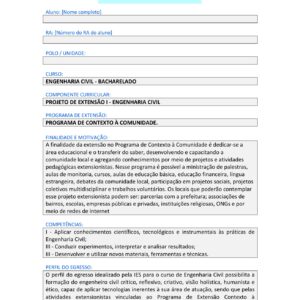 Projeto de extensão I – Engenharia Civil