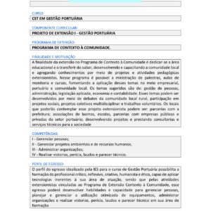 Projeto de extensão I – Gestão Portuária