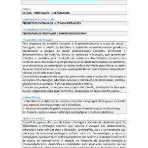 Projeto de extensão I – Letras Português