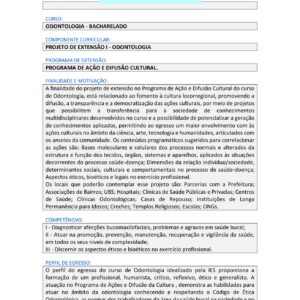 Projeto de extensão I – Odontologia