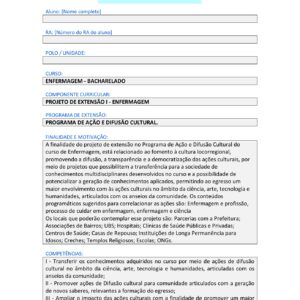 Projeto de extensão I – Enfermagem