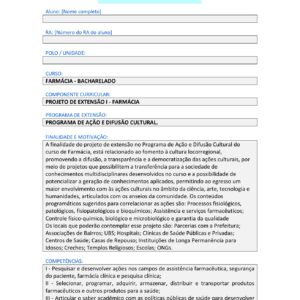 Projeto de extensão I – Farmácia