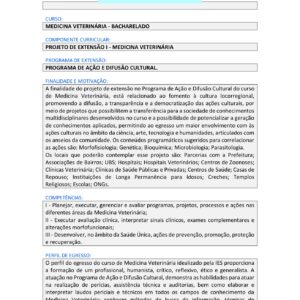 Projeto de extensão I – Medicina Veterinária