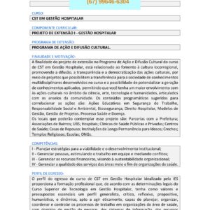 Projeto de extensão I – Gestão Hospitalar
