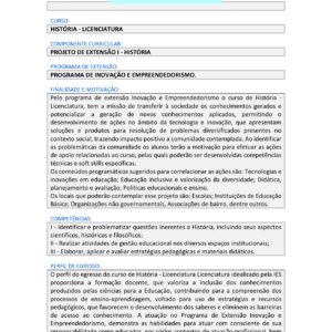 Projeto de extensão I – História