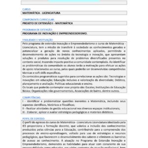 Projeto de extensão I – Matemática